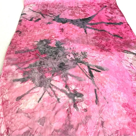 NWT Miss Museum Pink Floral Silk Scarf - Waima Wharf Museum Boutique - Picture 13 of 16